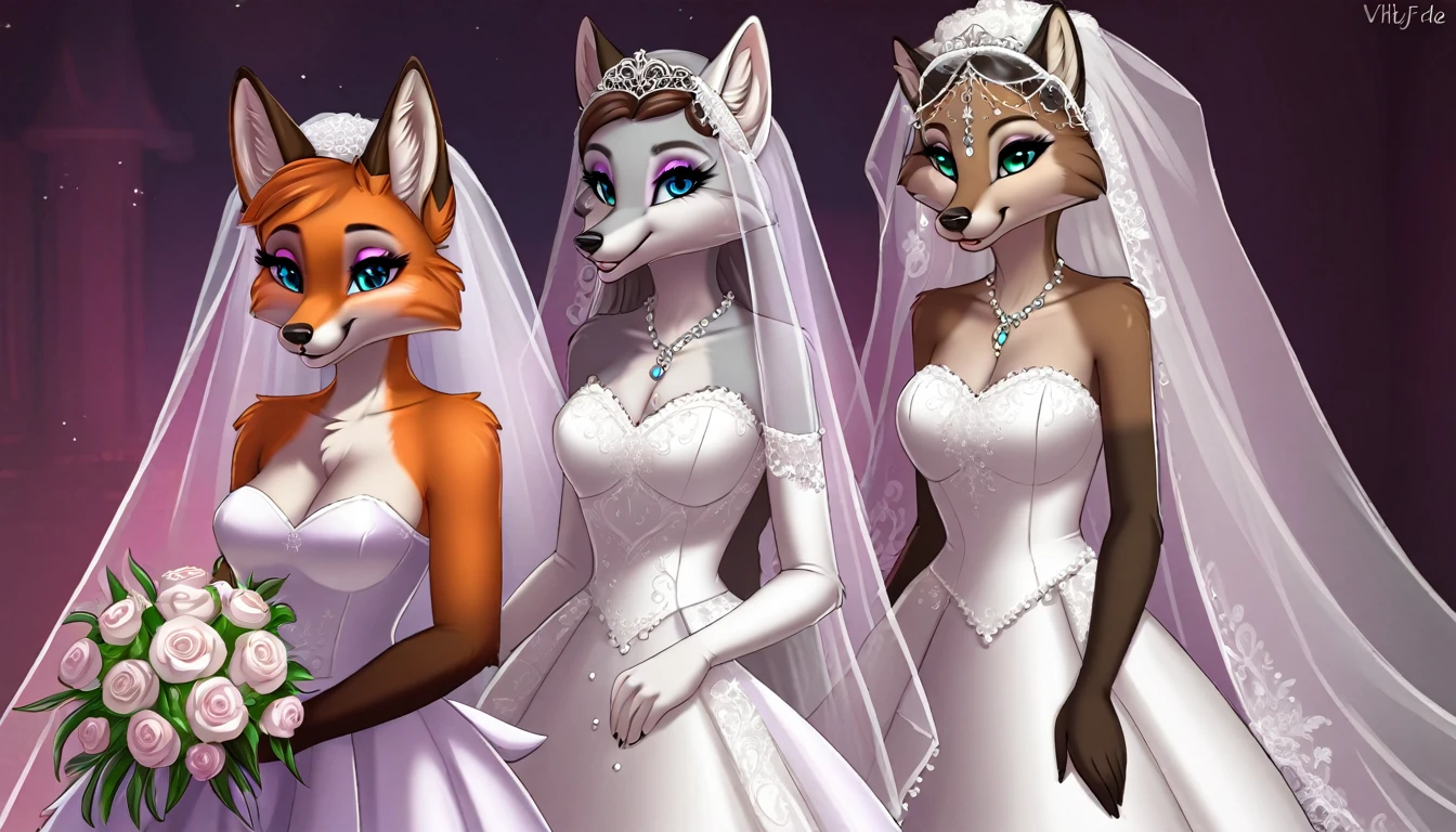furry fox yiff bride long veil veil veil women & women's wedding dress wedding dress puffy lace wedding dress long veil tiara chapel,
