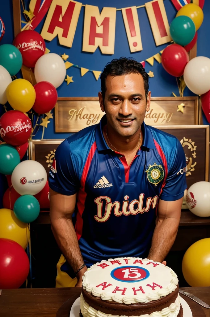 Creating a compelling AI-generated image prompt for MS Dhoni's birthday involves combining specific details about his appearance, cricket achievements, and birthday celebration elements. Here's a detailed prompt you can use:
"Generate an image of MS Dhoni celebrating his birthday. He is wearing a stylish casual outfit with his signature hairstyle. The scene is festive, with colorful decorations, balloons, and a cricket-themed birthday cake featuring his iconic number 7 jersey. MS Dhoni is smiling, surrounded by friends and family, holding a cricket bat. The background includes cricket memorabilia and trophies highlighting his achievements, with a warm, joyful atmosphere."