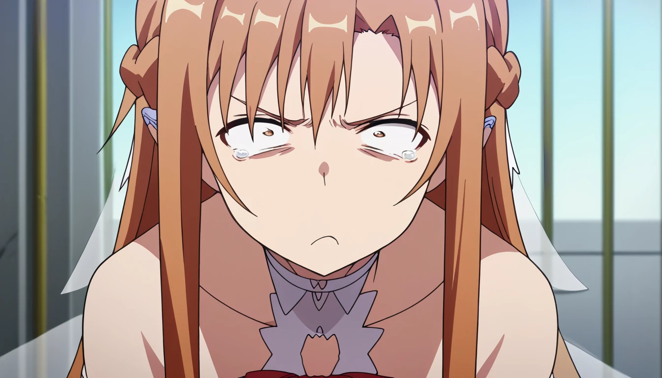 ((masterpiece)), ((best quality)), 1girl, solo, animegirl, Yuuki Asuna, Yuuki Asuna From Sword Art Online, ((tongue out)), ((saliva dripping from tongue)), ((cum on her face)), ((semen on her face)), ((eyes wide open)), ((eyes wide open crying)), ((tears streaming down the face)), ((suprised face)), ((shocked face)), ((rolling eyes)), ((eyes rolling up into the head)), ((eyes rolling up the head)), ((hair pulling up the head)), ((hair being pulled up)), ((hair pulling painfully))