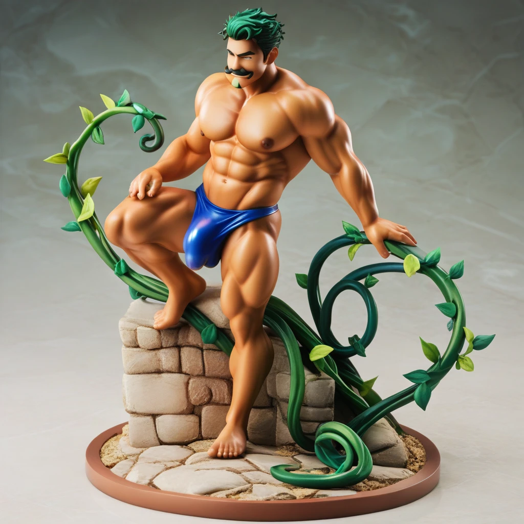 score_9, score_8_up, score_7_up, score_6_up, rating explicit, focus male, source anime, Goatee, Moustache, Messy hair, Extremely muscular masculine character, dancer, 700-foot-tall giant, green hair, brown skin, vines, bark pattern , skyscraper, superhero, orchids chest patterns. AS . Main character from the anime, superhero, Nice image, Hard drive, 4k, Main