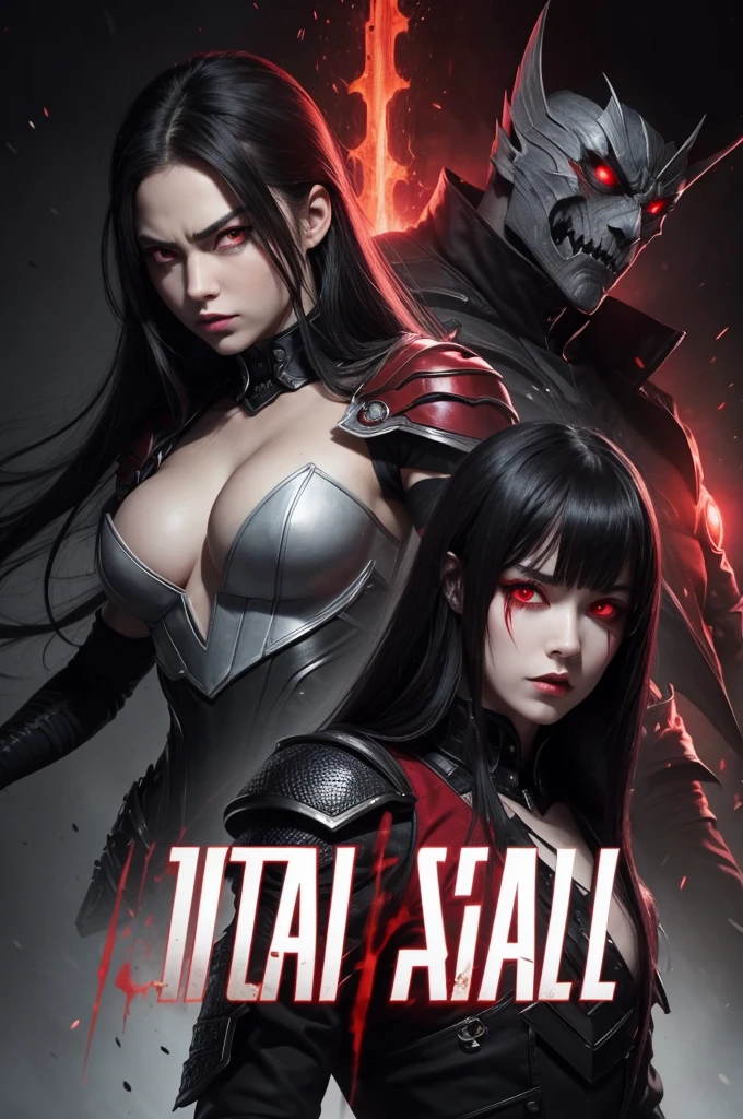 make me a character with red eyes and who is a strong male villain who is scary just to look at