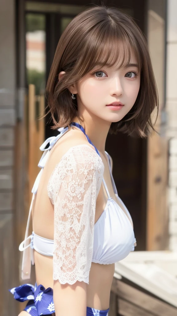 short hair、（（（Facing forward）））、（（（Cute navel）））、bikini、bikiniボトム