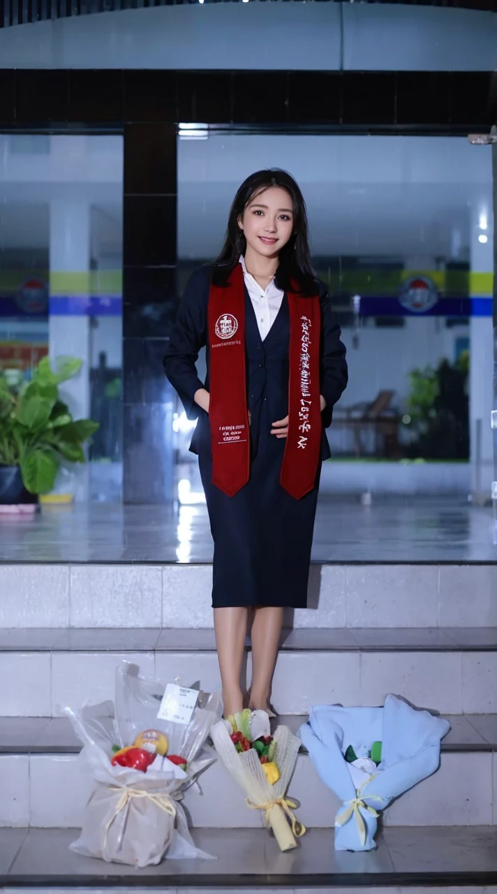 ((Heavy rain in the evening)),The blue outerwear was wet, exposing the underwear., wet, korean chinese woman, Pink and purple dress with cleavage and tunic., ((half body)), Smile and stick out your tongue, stand in the open, Songkran Thai, Chest 34 inches, ภาพhalf body, Look upขึ้น, hand holding hair, #songkran, city center, Pattaya, in Thailand, ((Small chest)), I held it behind my back., Golden hair, just the bangs, Powder on the face, Patch the dough, There is powder applied to the face., Half-up hairstyle, Zhi Pak, Showing the big front teeth, Broad shoulders, Look up, The body is soaked with sweat., Wet face, ((Glossy face)), ((ผิวGlossy face)), ((Oiled skin))