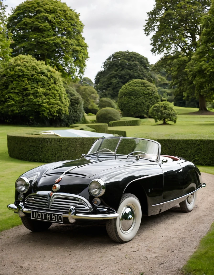 Imagine une voiture inspiré par la hodson hornet des années 50 