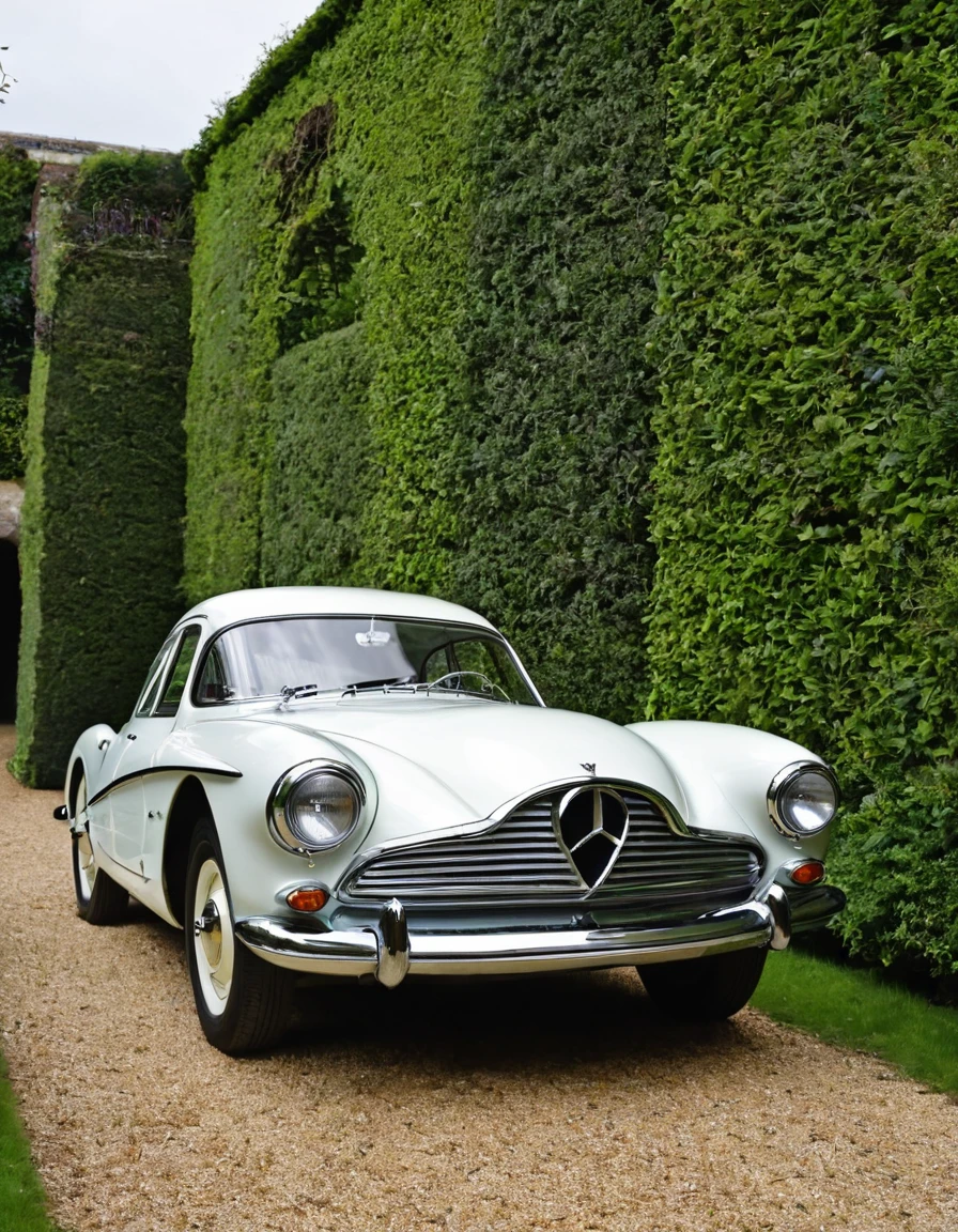 Imagine une voiture inspiré par la hodson hornet des années 50