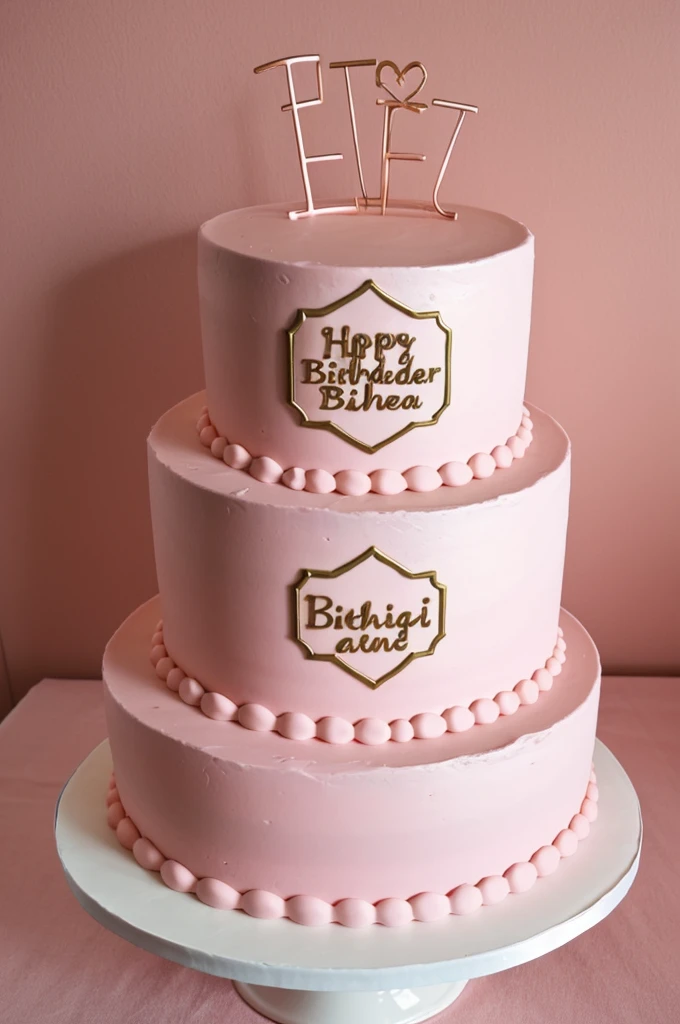 Chef themed pink and rosegold birthday cake