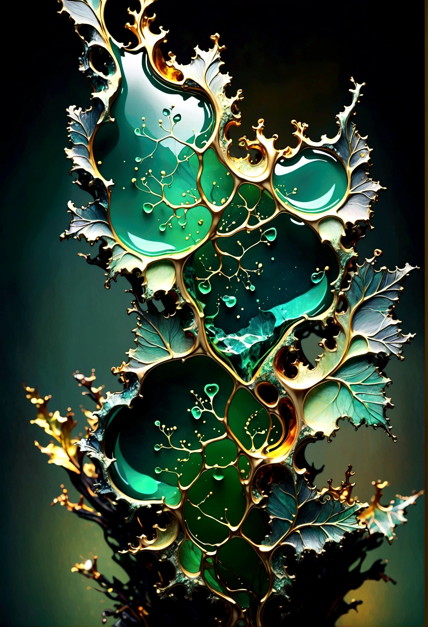 a beautiful abstract marble texture, with colors of black, green and gold, highly detailed, intricate design, marble material, BY Anne Bachelier,