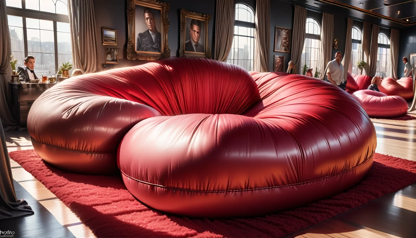 a luxurious and fluffy red silk bed, many giant silk body pillows, fluffy red silk comforter, (best quality,8k,highres,masterpiece:1.2),ultra-detailed,(realistic,photorealistic,photo-realistic:1.37),HDR,studio lighting,extreme detail description,vivid colors,soft light,dreamy atmosphere,luxurious,opulent,lavish,plush,elegant,high-end,sophisticated,premium quality, White hair, fox ears, 