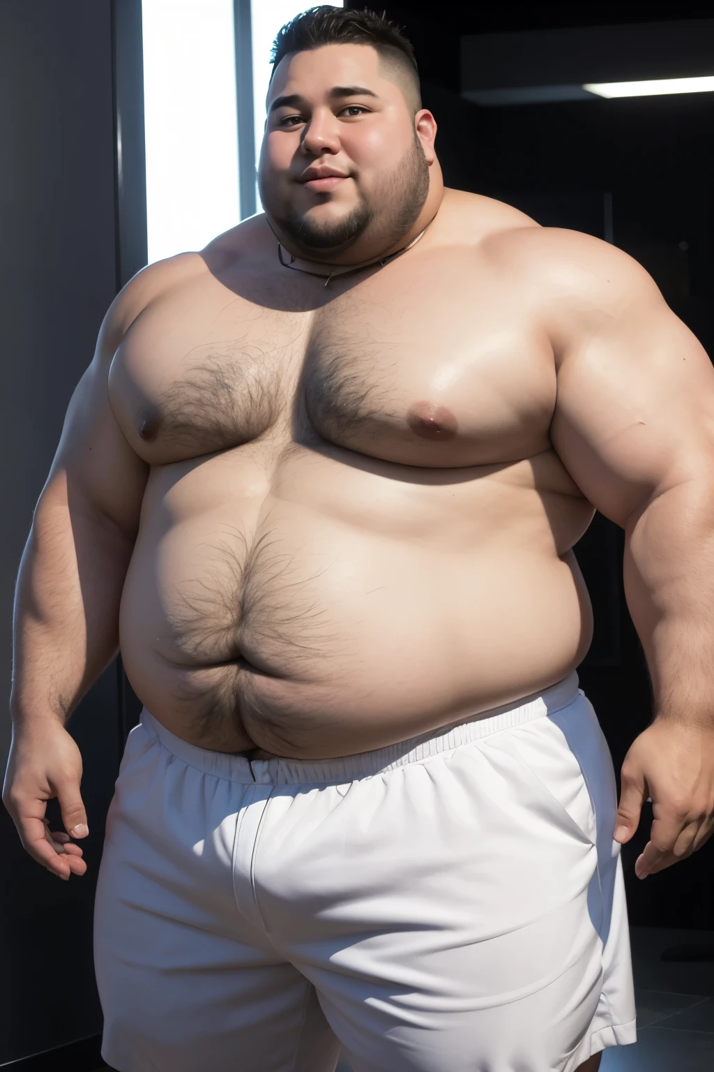 create a fat guy he had a muscular girlfriend