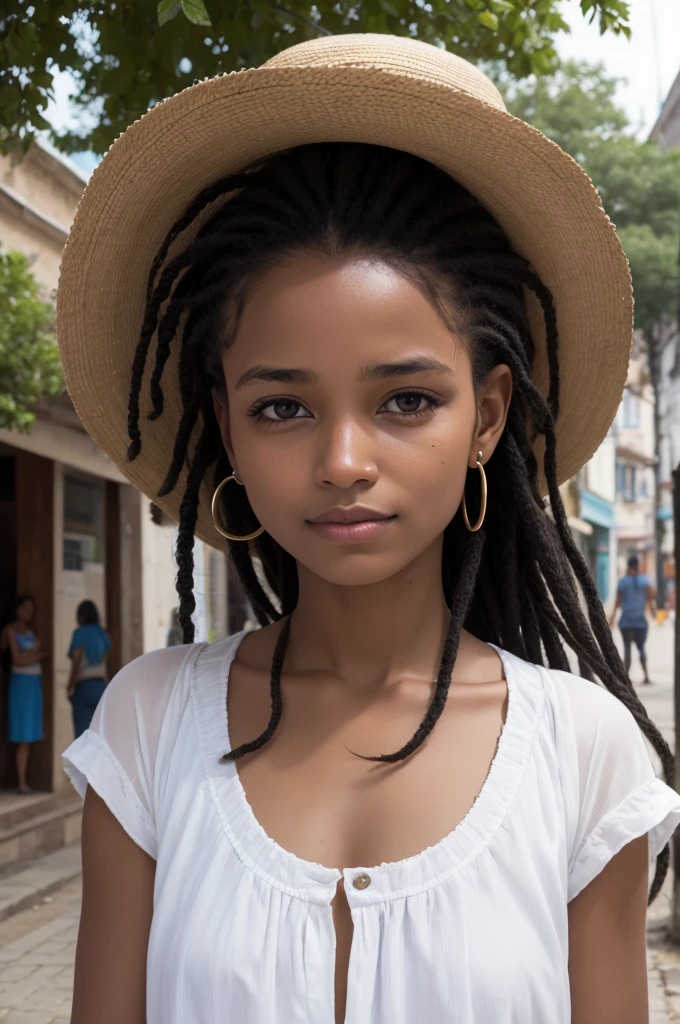 Woman, marabaense, creole , nova, gruli hair, in the square of dreams
