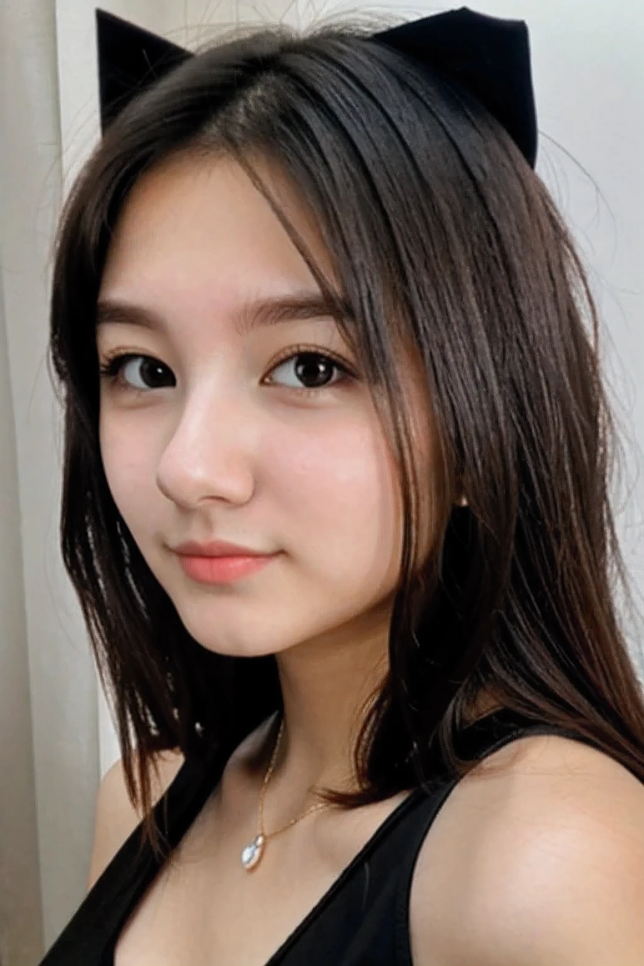 centered, anime, portrait photo of a 20 y.o woman, cute face, cleavage, hard shadows