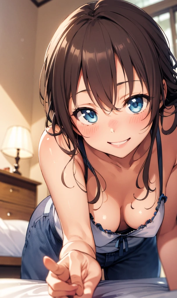 1girl, solo, detailed face,natsuiro matsuri,my room,smile