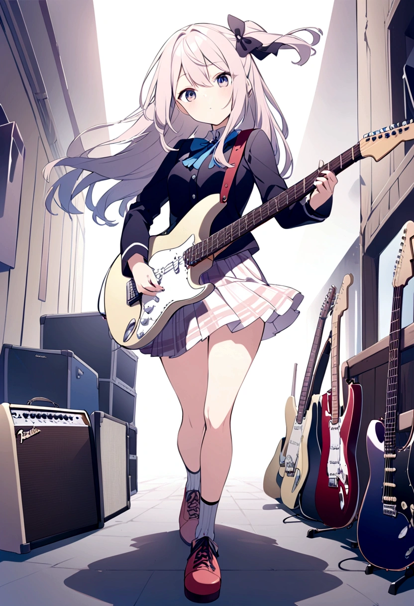 Kyoto Animation、beautiful girl、6 strings、There are six pegs、Electric guitar、Fender Stratocaster、whole body