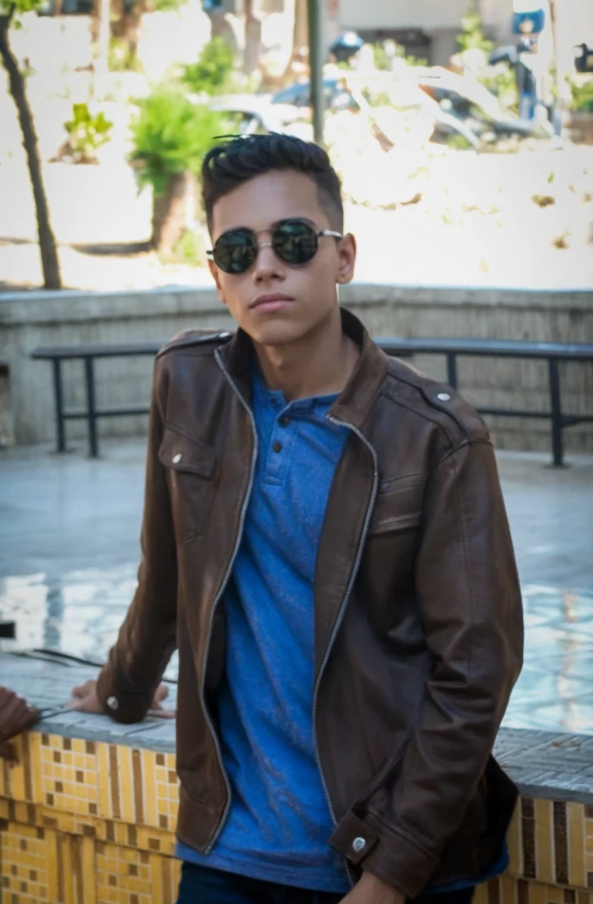 Rodrigo is a light brown mouse, with a slender body typical of a teenager.
He has large curious eyes and ears that are slightly disproportionate to his head..
Wear a t-shirt printed with a winking emoji and faded jeans.
He always has a headset hanging around his neck and holds a cell phone with a colorful case..