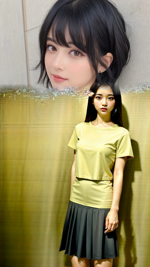 Cute clothes、Ample breasts、Short sleeve T-shirt、Pleated skirt