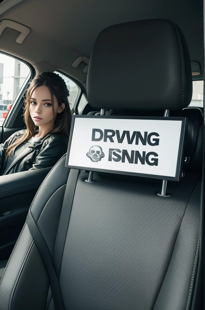 Create an image with rock meme skulls with the writing vsf driving school