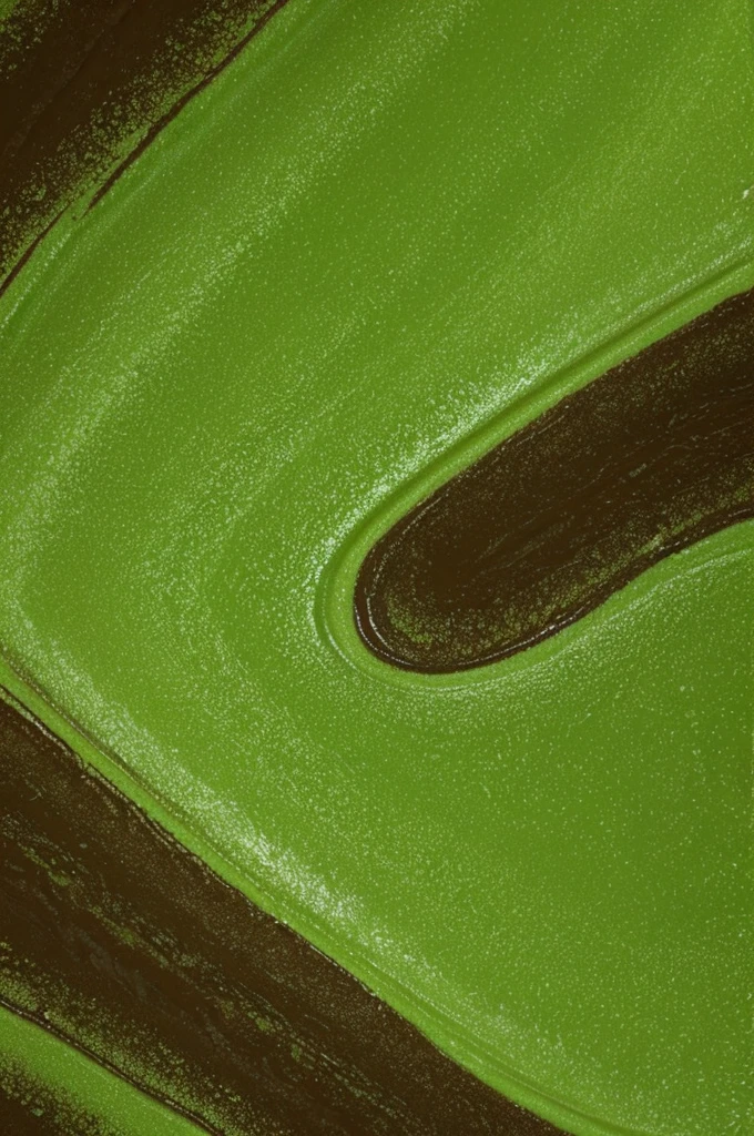 Thick, smooth, green, glossy, melted brown chocolate, wavy texture background