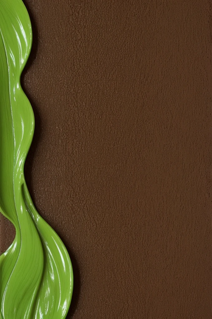 smooth, green, glossy, melted brown chocolate, with Thick creamy texture, wavy texture background