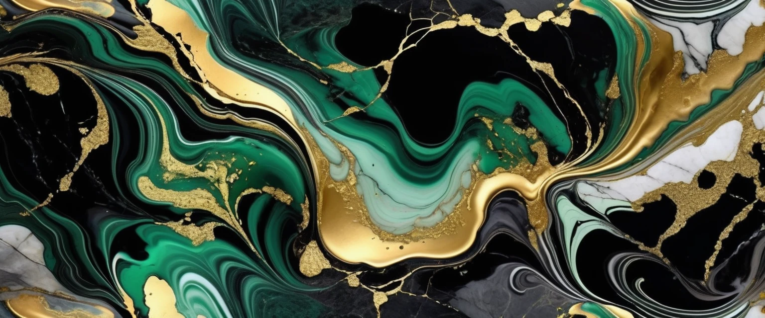 a beautiful abstract marble texture, with colors of black, green and gold, highly detailed, intricate design, marble material, BY Anne Bachelier,