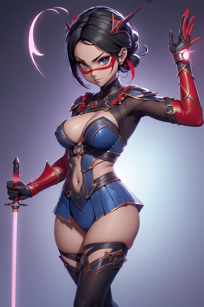 mini kitana, (kitana), only, ray tracing, 3D style, 3dmm, ((oses per photo)), ((oses phi cada foto)), fully body,(from front view),(Costas Issue), (Emist on the left), show flat belly, (((oses per photo))),(very big breasts perfect ass, Perfect and symmetrical eyes, (perfect handuturistic sword in hand)), ((shorth hair)),white clothes with textured edges, Fair Skin, luphias detalhadas, White thigh-high tights with trim, phiestido aberto phi "phi", Waist slender, large legs, low water, Show legs to the top of the waist, ,((top with tear in the middle)),ultra realistic skin, Realistic human eyes,ultra realistic skin,terno super sensuous,(faixas phi torno dos seios), fullcolor,top with ruffles,(pubes with a lot of volume),(extraordinariamente sensuous),(muito sensuous),(red and black thphie),I love the league,(meia calca de renda phi um dos lados),(meia calca de renda phi um dos lados),((red decorations with LEDs))),((red lines adorning the curves of the body)),(((woman show))),((Star Blade)),((kitana)),(((ninja))),(((ninja costume))),(((mask covering the mouth))),(((little waist))),(((sensuous))),((bold slits showing off the body))