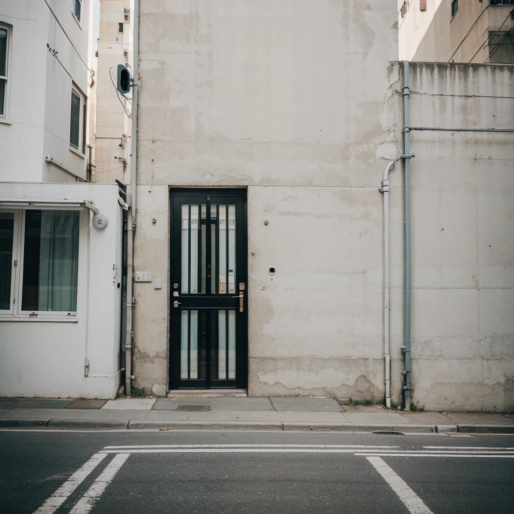 Illustrated linear-horizontal modern street