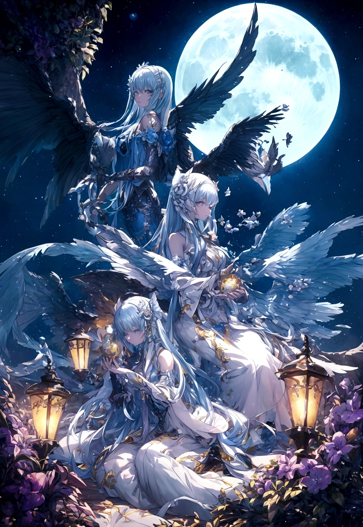 world Tree、moonlight、Moonlit Night、Fantasy、mysteriouasterpiece、Perfect Art、Award-winning works