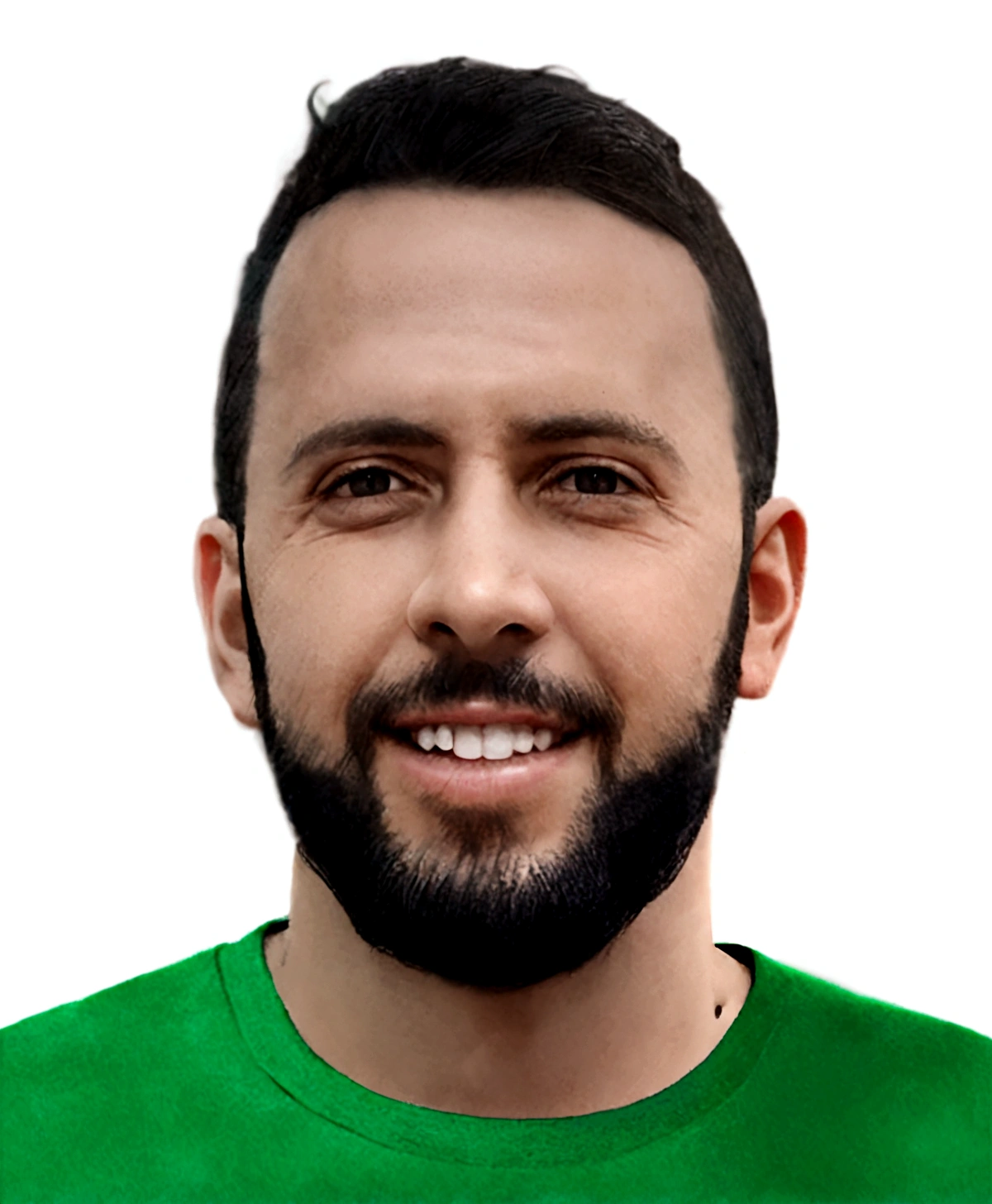 Man with beard and green shirt smiling, aykut aydogdu, Mohammed Chahin, mohamed reda, emad mostaque, dan dos santos, borja, Ahmad Merhab, caio santos, hicham habchi, henrique alvim corrêa, eytan zana, Ismail, necro borja