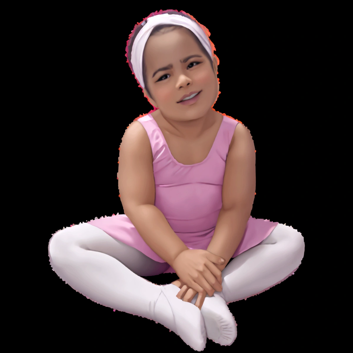 sitting in ballet clothes