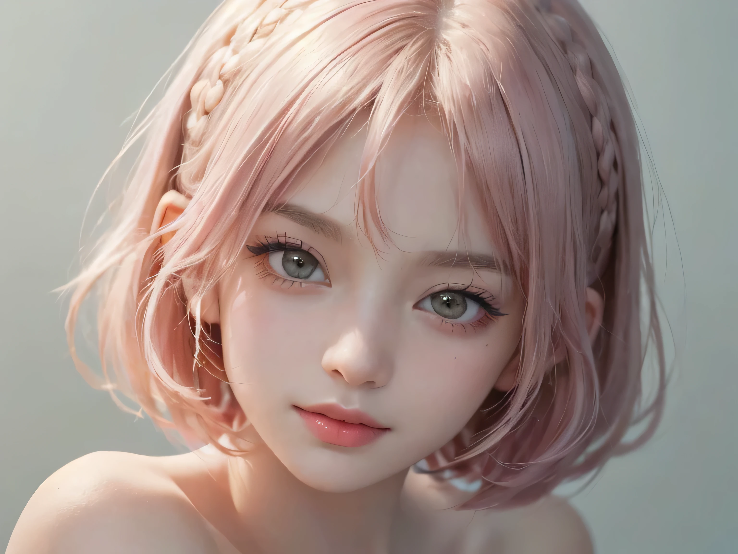 SFW:1.8、
(masterpiece、Highest quality:1.4)、
(8K resolution、Ultra-high resolution:1.2)、
Realistic,
Detailed depiction face、Eye for detailed depiction、Detailed skin、Detailed Hair、Glowing Skin、
Japanese Idols、Very beautiful woman、Detail and beauty that cannot be captured in reality:1.3、
Elegant and perfect figure、Perfect Anatomy、
1 Girl、17 years old、
Lip gloss、Add highlights to the eyes:1.5、
Dynamic Angle、(Beautiful Bangs、Highly Detailed Hair:1.5)、Glowing Skin:1.4、
Look closely at the camera、Natural and comfortable lighting、Highlights below、
Very cute smile、Very happy smile、
(Portraiture、White Background、Face close-up:2)、
Upper Body、
(Fluffy short bob hair、Pastel pink hair:1.5)、
eyelash、
Pale red eyes、
See-through costume、Brightly colored off-the-shoulder dress、