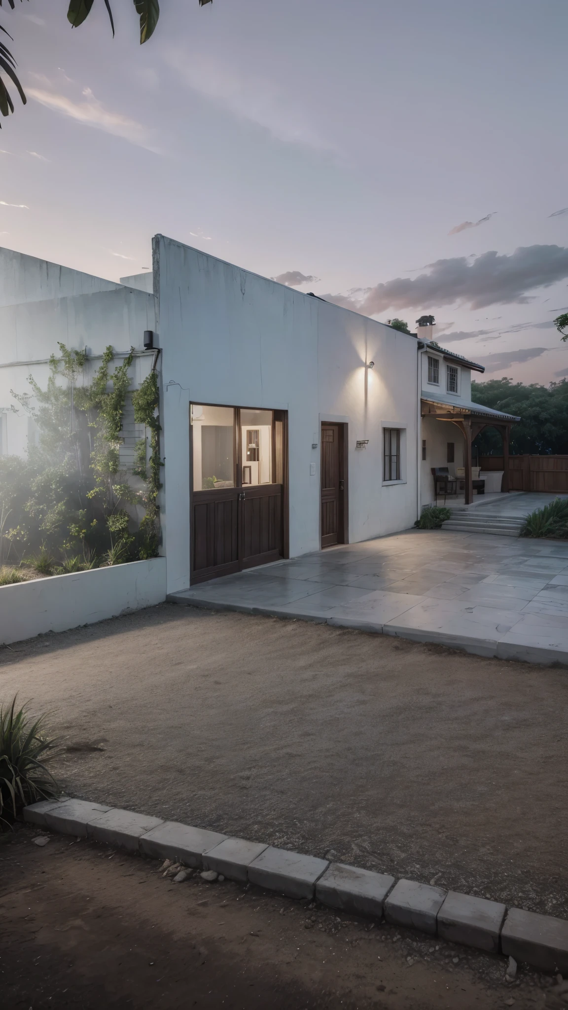 ((Colonial style house)), ((Lumion Pro rendering)), night lighting, cinematic quality