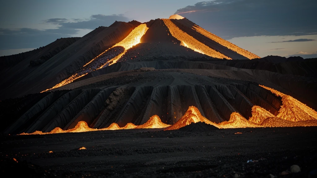 A machine that dumps large amounts of garbage into volcanic magma,