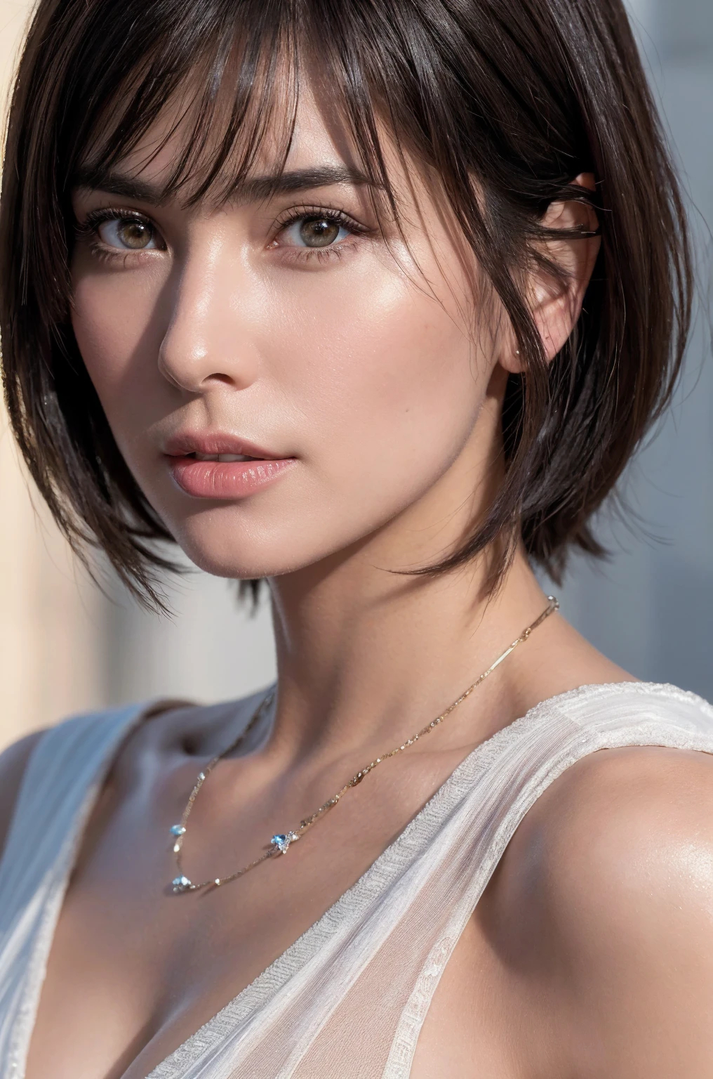 {{{{{{{(masterpiece, .CGI:1.4),(8K raw photo, best quality, masterpiece:1.2) super detailed official art,photorealistic:1.37, (outstanding, professional),masterpiece,best quality,ultra detailed,highres,high-resolution,4K,4Kportrait,8K,8Kportrait,unity8Kwallpaper,extremely detailed CG,realistic,RAW photo,real person,portrait photography,photorealistic,shiny skin,detailed skin,(((dynamic angle full body and dynamic angle wide shot and dynamic angle close-up and dynamic angle upper body and dynamic angle from above and dynamic angle from behind and dynamic angle from below ))),{{{{supermodel }}}},{{{{Photorealistic:1.4}}}}, beautiful detailed, highly detailed eyes and face, beautiful detailed eyes, ridiculous, incredibly ridiculous, super detailed, high resolution, highly detailed, top quality, masterpiece, illustration, highly detailed, CG, unified, 8K wallpaper, amazing, fine detail, masterpiece, top quality, highly detailed CG unified 8K wallpaper, face light, movie lighting,surrealistic female portrait, magic lights, 32K resolution, action poses, realistic photography, dynamic lighting, art station, volume lighting, highly detailed face, awarded, shadows}}}}}}},Close up portrait of woman in necklace and white shirt, Elise Theron, Emma Andievska, Irina Nordsol-Kuzmina, By Nandor Katona, beautiful Charlize Theron, Charlize Theron, Looks like Ebulsahin, Elena Belova, 💋 💄 👠 👗Close-up of Demi Moore with hair and white shirt, Demi Moore with short brown hair, Short brown hair with bangs, Short brown hair, Natural Short Hair, Demi Moore with pixie hair cut, Demi Moore with a pixie cut, androgynous face, big brown fringe, Demi Moore with brown bangs, Demi Moore with fairy hair, Demi Moore with short hair and bangs, Demi Moore with a center-parted fringe, Demi Moore with brown bangs, Demi Moore with gelled short hair