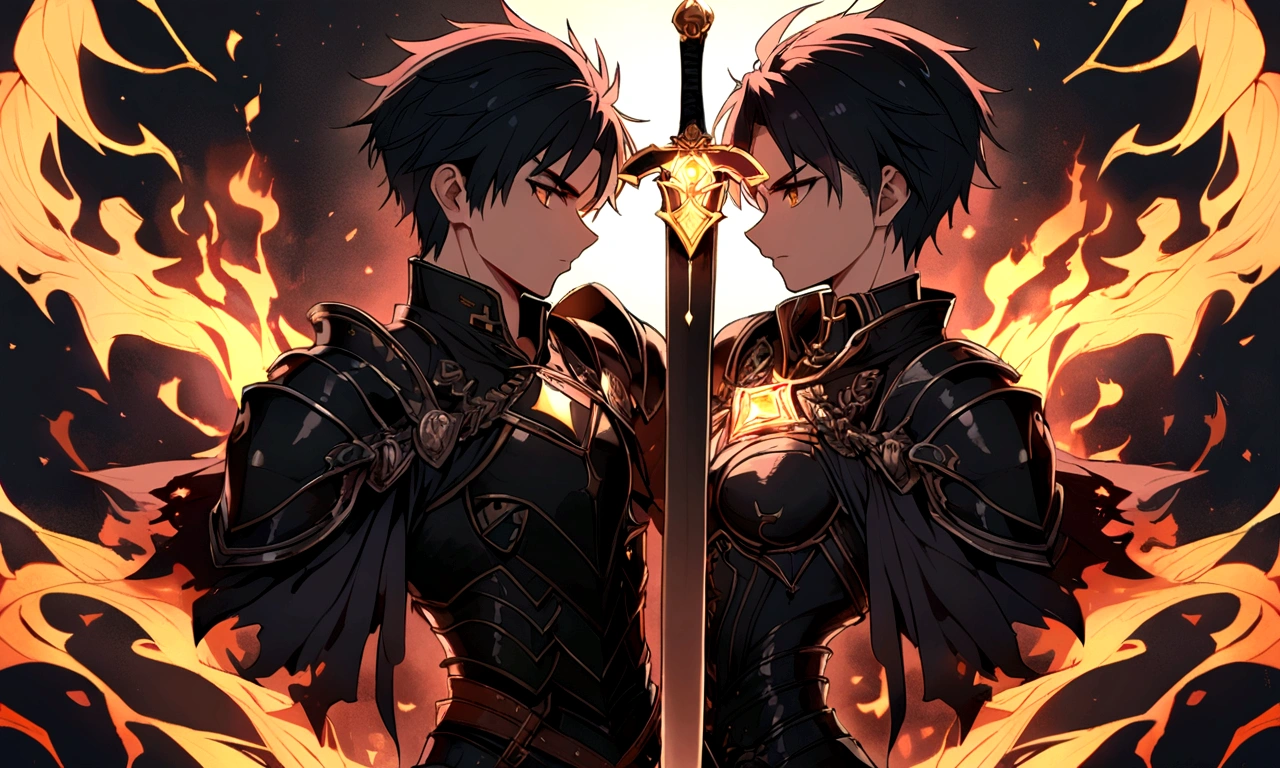 homen, stark, knightgirl, sword of light, armor black