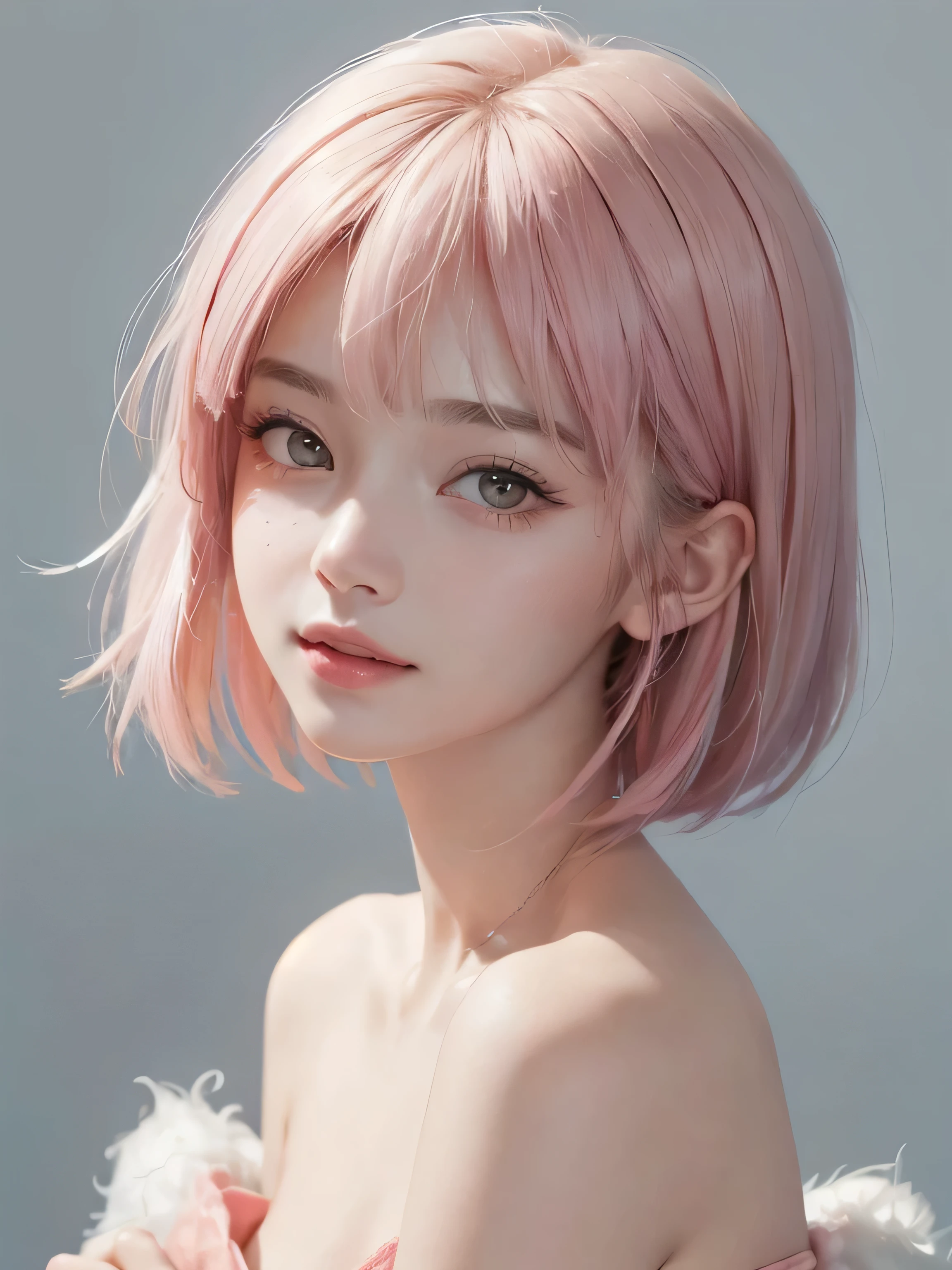 SFW:1.8、
(masterpiece、Highest quality:1.4)、
(8K resolution、Ultra-high resolution:1.2)、
Realistic,
Detailed depiction face、Eye for detailed depiction、Detailed skin、Detailed Hair、Glowing Skin、
Japanese Idols、Very beautiful woman、Detail and beauty that cannot be captured in reality:1.3、
Elegant and perfect figure、Perfect Anatomy、
1 Girl、17 years old、
Lip gloss、Add highlights to the eyes:1.5、
Dynamic Angle、(Beautiful Bangs、Highly Detailed Hair:1.5)、Glowing Skin:1.4、
Look closely at the camera、Natural and comfortable lighting、Highlights below、
Very cute smile、Very happy smile、
(Portraiture、White Background、Face close-up:2)、
Upper Body、
(Fluffy short bob hair、Pastel pink hair:1.5)、
eyelash、
Pale red eyes、
See-through costume、Brightly colored off-the-shoulder dress、