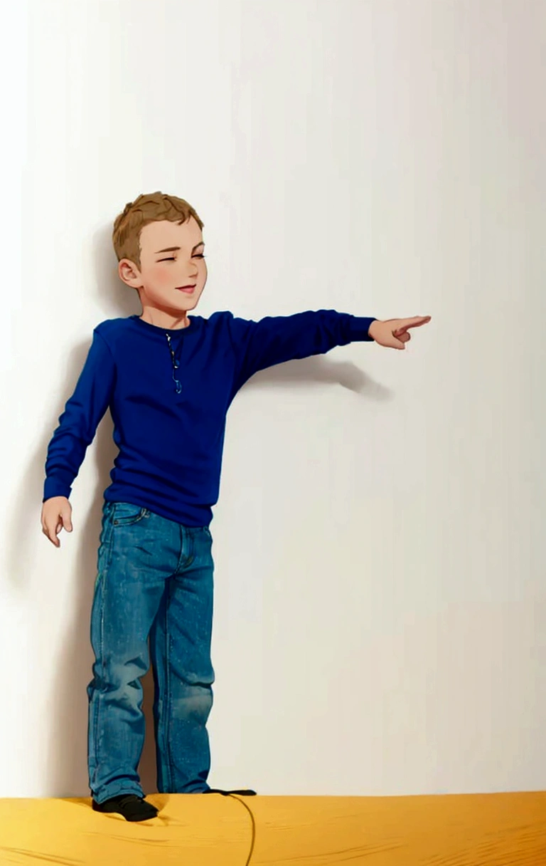 boy blue t-shirt and jeans