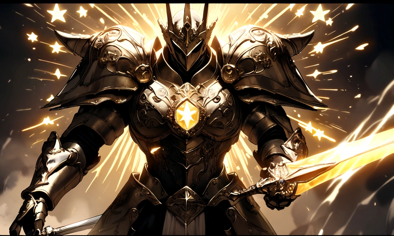 homen, Strong, with armor, Star knight with a sword of light