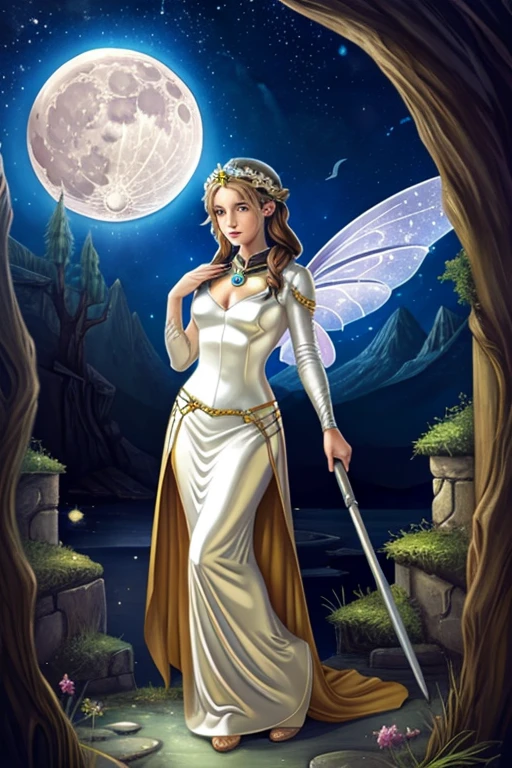 Illustration for the fairy tale about the moon goddess Selene