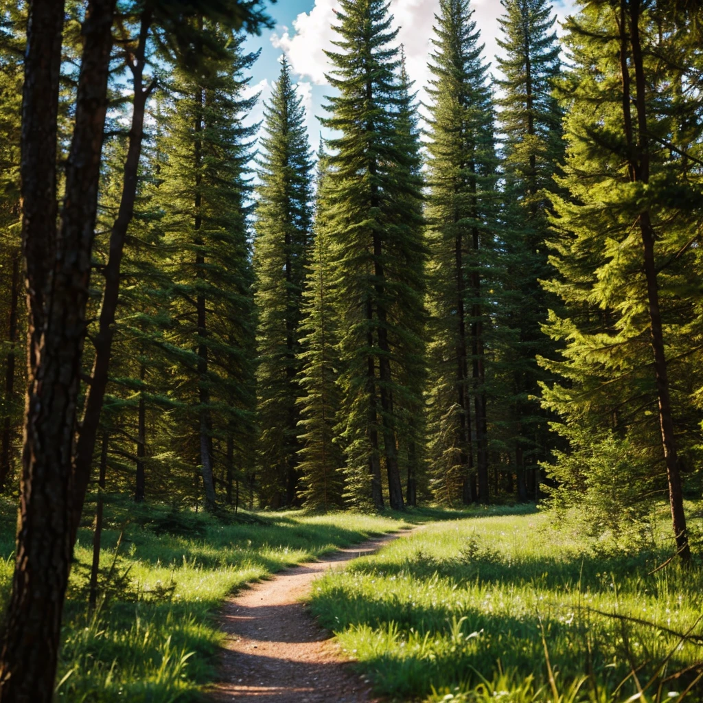 Coniferous forest landscape 