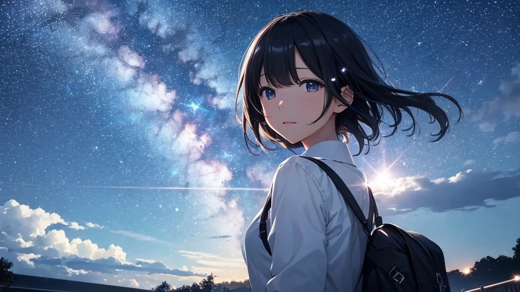 night　Starry Sky　川のせせらぎが聞こえるnightの森、I can hear the sound of rain