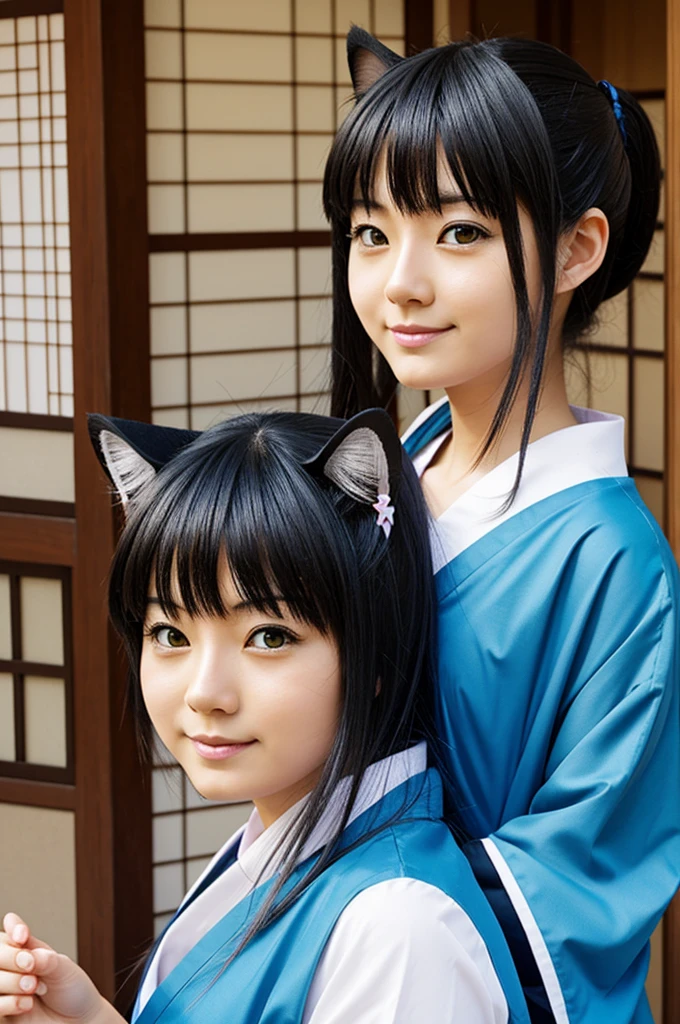 Japanese anime two-dimensional cat girl