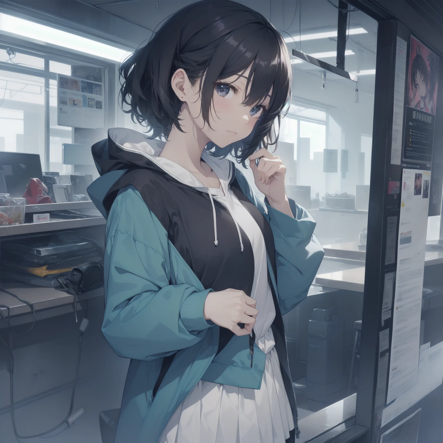 ultra-absurdres-Top quality by artist God, ultra-detailed, high resolution, anime moe artstyle, best anime 8k konachan wallpaper, pixiv contest winner, pool:2810, perfect anatomy,break, 1girl, (Please draw a girl walking sleepily to school alone. )break,(Solo,little female, 13-year-old:1.3),Full limbs, complete fingers,a junior high school student, (very short hair), short cut, flat chest, , small butt, small black eyes, beautiful detailed eyes, well-proportioned iris and pupils, expressive eyes, highres detailed hair, soft expression, salor school_uniform, sailor collar, serahuku, bow, pleated skirt,(Detailed Lighting), (Detailed background), in the School commute route. break,dewy skin, perspiration on the skin,skin texture, fine lines, pores, natural imperfections,light reflections, glossy skin, shiny skin,break, Best cinematic lighting powered by famous artist, 8k,beauty illustration,photoshop_(medium),very aesthetic,break,((artist:enkyo_yuuichirou )), artist:clamp ,artist:carnelian ,artist:kantoku ,
