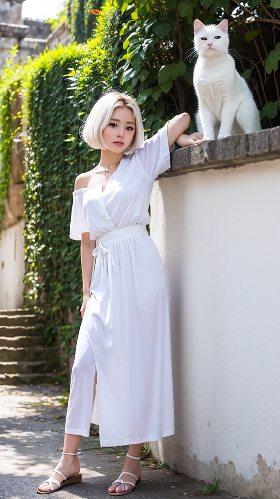 white cat anggora