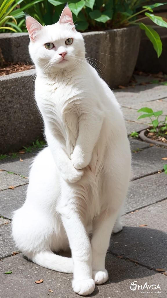 white cat anggora