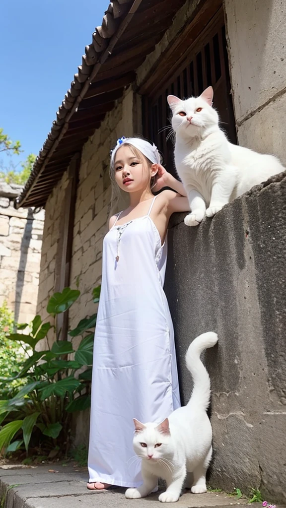white cat anggora