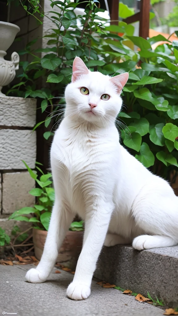 white cat anggora