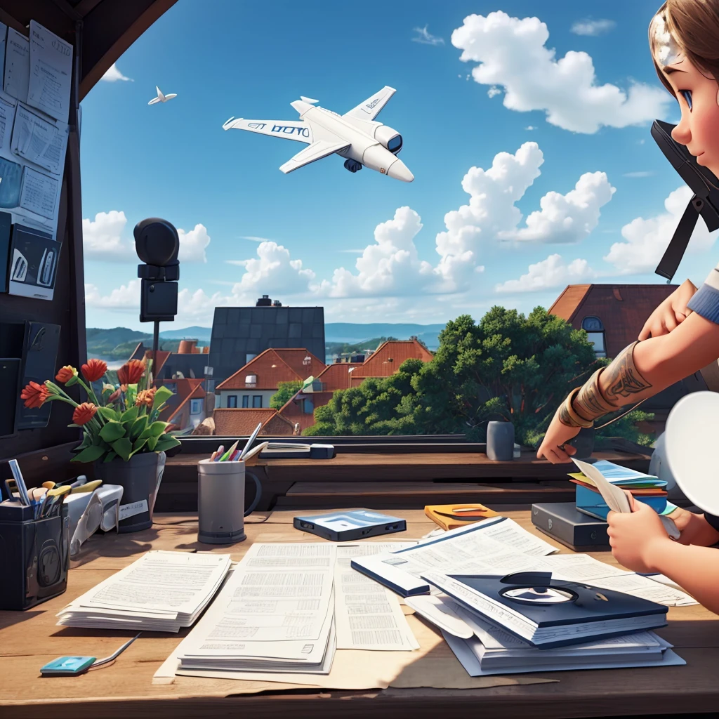 Create a CD cover, With the theme "paper airplane". High definition.