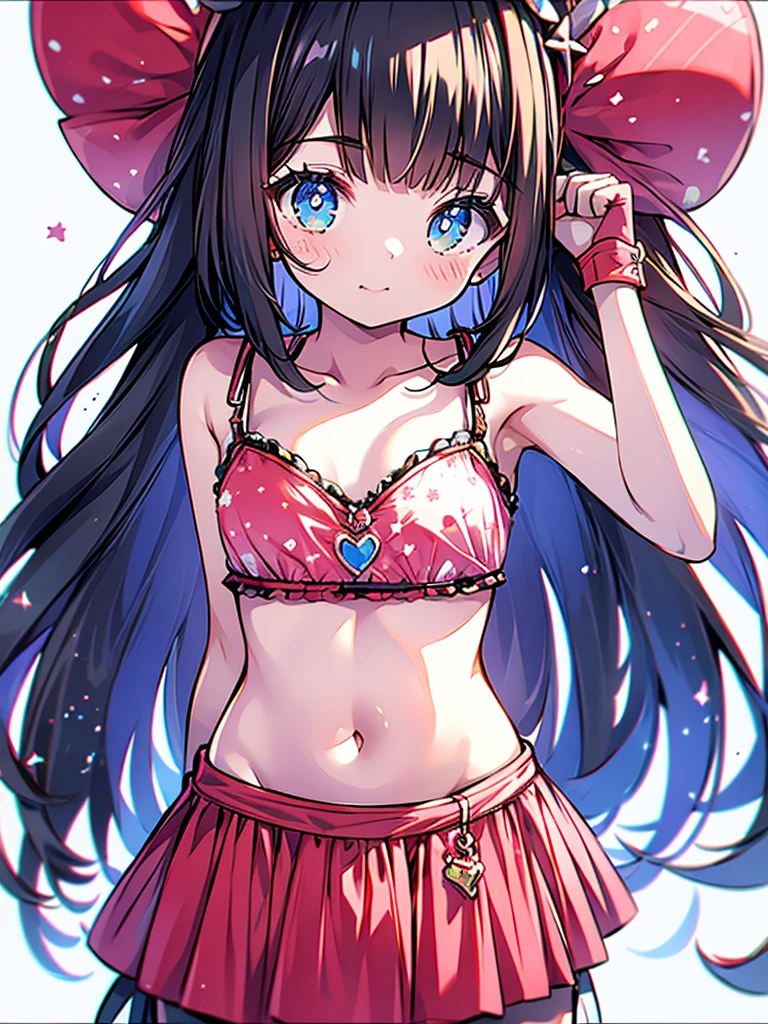 boxing、 girl、belly button、skirt、cute, (white background:1.3)