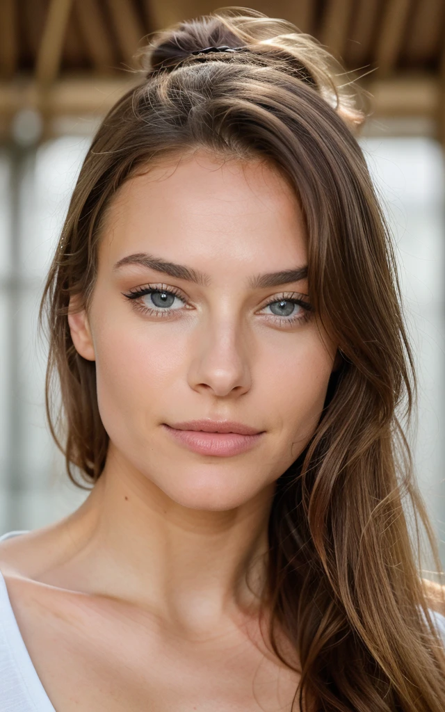 Belle brune aux reflets blonds complètement nue 22 ans, Visage innocent, cheveux ondulés naturels, yeux bleus, Haute résolution, meilleure qualité, détails complexes, très détaillé, mise au point nette, peau détaillée, texture de peau réaliste, texture, yeux détaillés, professionnel, 4K, sourire charmant, filmé sur Canon, 85 millimètres, faible profondeur de champ, Couleur Kodak Vision, corps parfaitement ajusté, extrêmement détaillé, photographier_\(ultra\), photoréaliste, Réaliste, Post-traitement, un maximum de détails, rugosité, vrai vie, ultra réaliste, photoréalisme, photographie, 8k euh, photographie