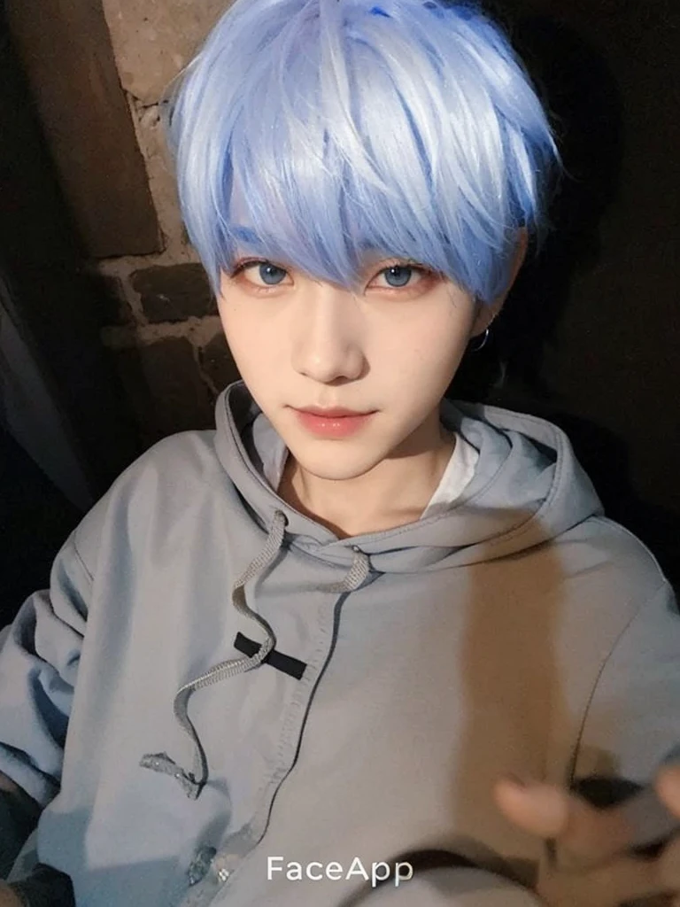 Sakuya nct wish, cute boy, blue hair