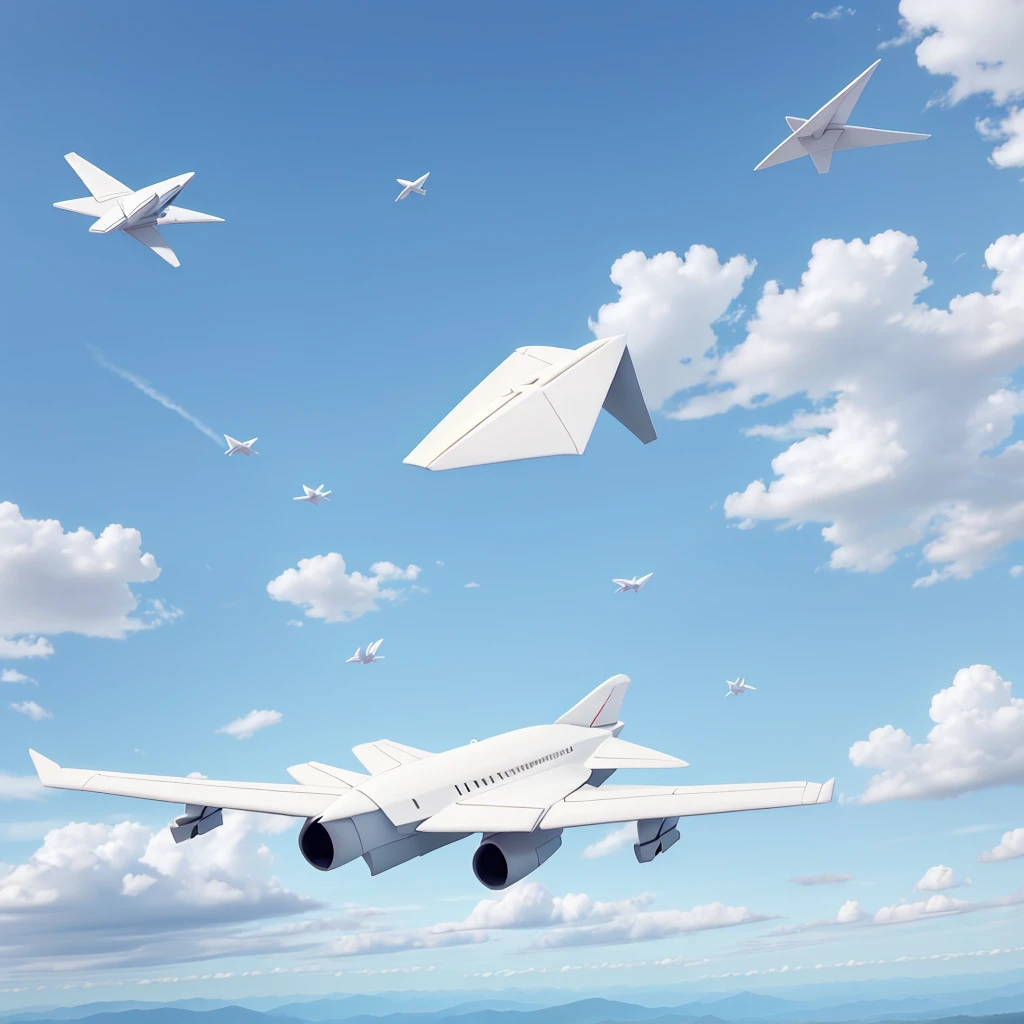"paper airplane". High definition, horizont, paper airplane.